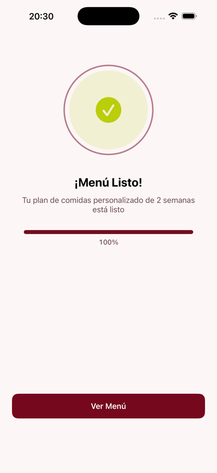Menú listo